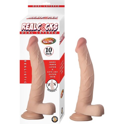 Dildo Nasstoys Dual Layer 10 tum med böjbar kärna