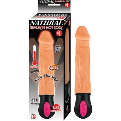Realistisk Dildo Nasstoys 7 tum med värmefunktion