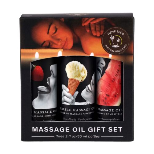 Massageolja Earthly Body 3 x 57ml med smak