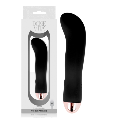 Vibrator DOLCE VITA Rechargeable Two Black 7 Speed