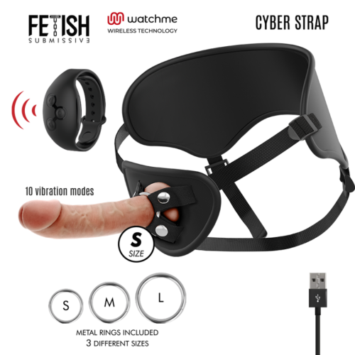 Sele FETISH SUBMISSIVE CYBER STRAP med fjärrkontroll