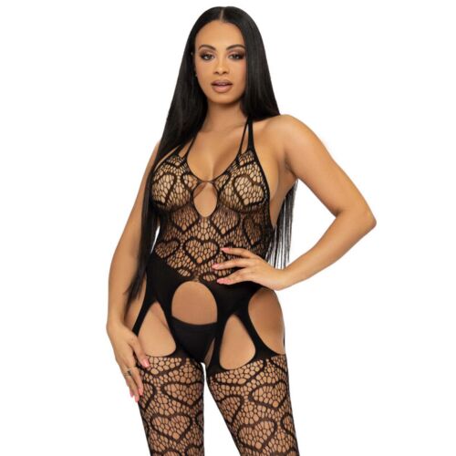 Bodystocking Leg Avenue med Hjärtdesign