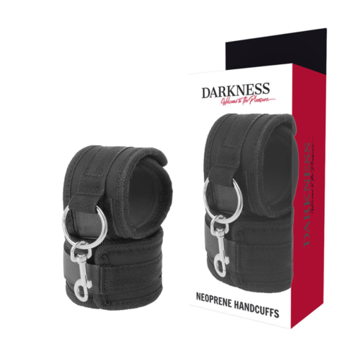 Bondage Tillbehör DARKNESS Neopren Handbojor med Mjuk Foder