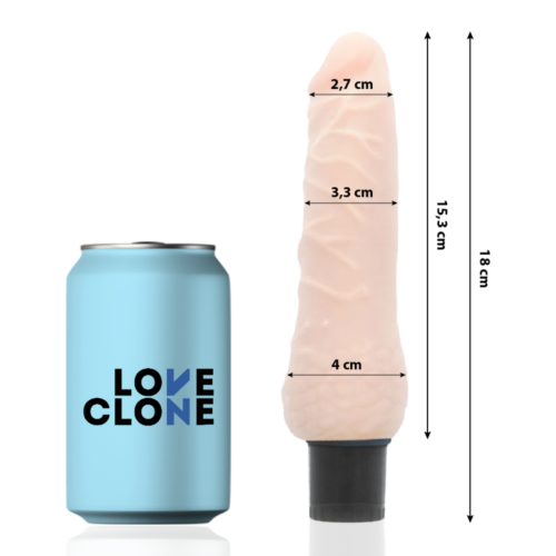 Vibrator LOVECLONE Sven 18.5 cm med självmörkningsfunktion