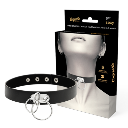 Bondage Choker Coquette Tillbehör Dubbel Ring Design
