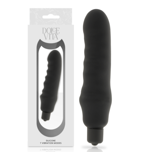 Vibrator DOLCE VITA GENIUS BLACK SILICONE med 7 lägen