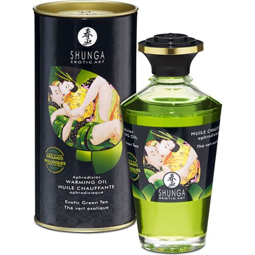 Shunga Organic Grönt Te Värmande Massageolja