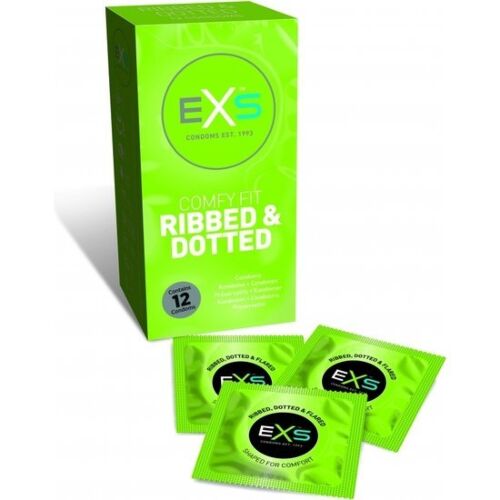 Kondomer Exs Ribbad & Prickig med Extra Stimulans