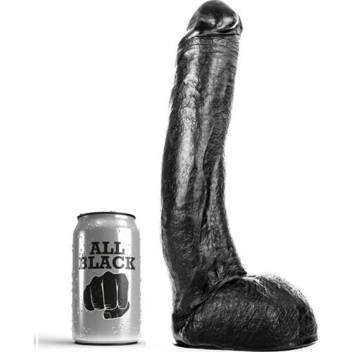 Dildo All Black 29 cm Curved with Realistic Feel