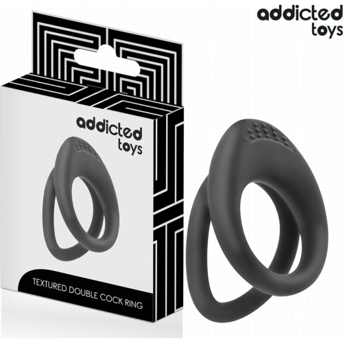 Penisring ADDICTED TOYS DOUBLE TEXTURED med dubbla ringar