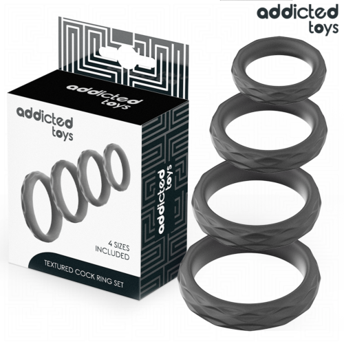 Addicted Toys Texturerad Penisring Set – Förbättra Intimitet