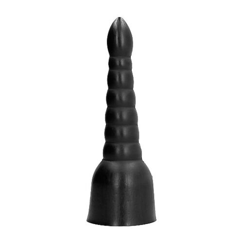Dildo ALL BLACK 34 CM med extra stimulans