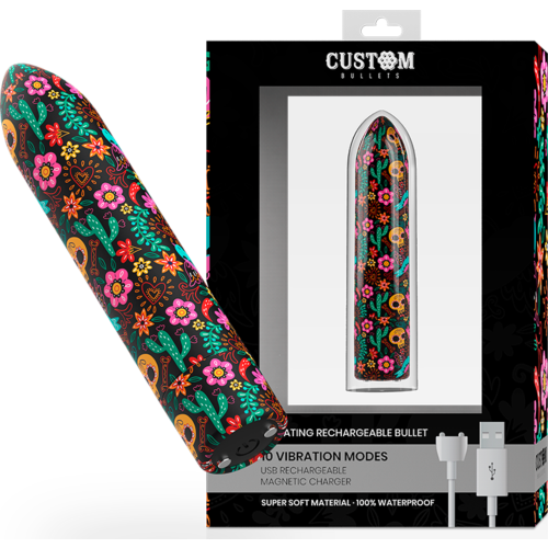 Custom Bullets Uppladdningsbar Skalle Vibrator med 10 Lägen