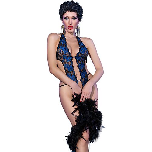 Chilirose CR 4479 Crotchless Bodysuit med Blommig Spets
