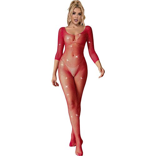 Bodystocking SUBBLIME med lång ärm och diamantmönster