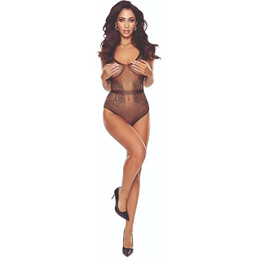 Bodystocking Passion Woman BS115 Svart Rutdesign
