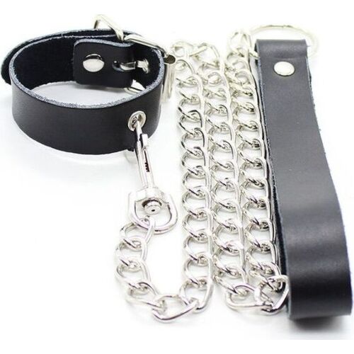 Bondagehalsband OHMAMA FETISH med Metallkedja