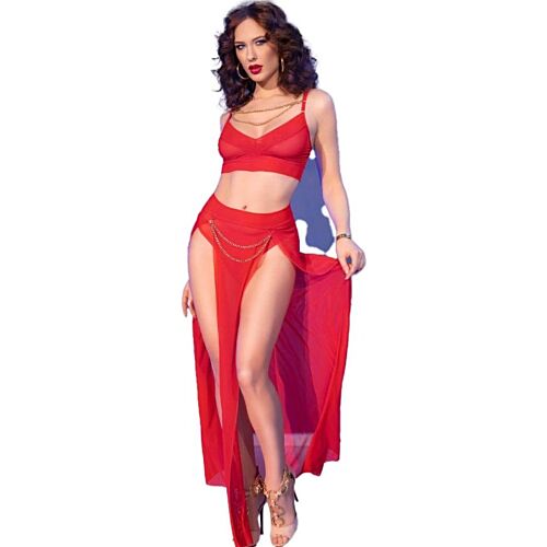 Snyggt Lingeri Set CHILIROSE CR 4850 med Gyllene Tillbehör