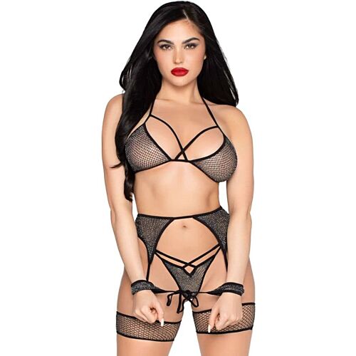 Lingerie Set Leg Avenue 89362 4-delad Bondage Look