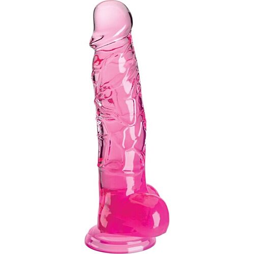 Realistisk Dildo KING COCK Clear 16,5 cm med Sugapparat