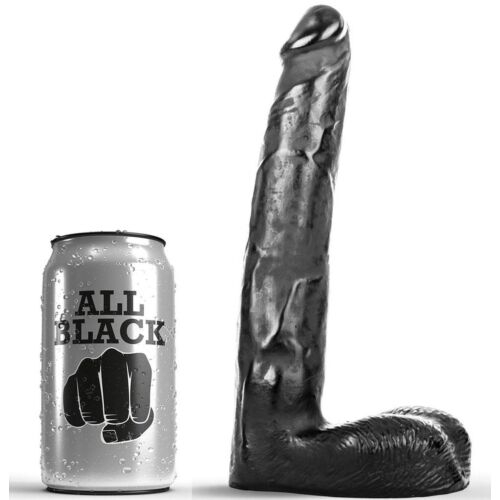 ALL BLACK 21 cm Realistisk böjd Dildo