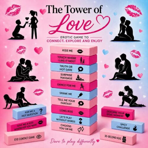 Spel för par Diverty Sex Love Tower Game med 48 block