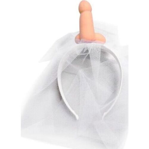 Brudslöja Huvudband DIABLO PICANTE med Penis