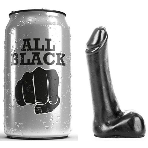 Dildo ALL BLACK 9 CM med smidig design