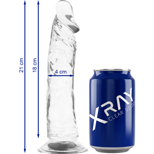 Clear Dildo X RAY 21 cm med Realistisk Design