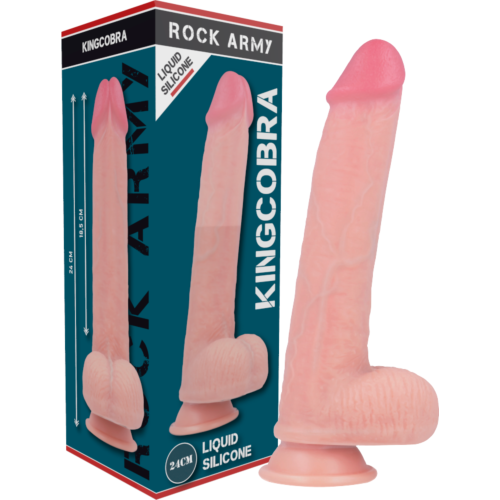 Realistisk Dildo Rock Army Kingcobra 24 cm med Sugapparat