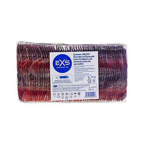 Kondomer Exs Strawberry Sundae 100 st - Söt jordgubbssmak