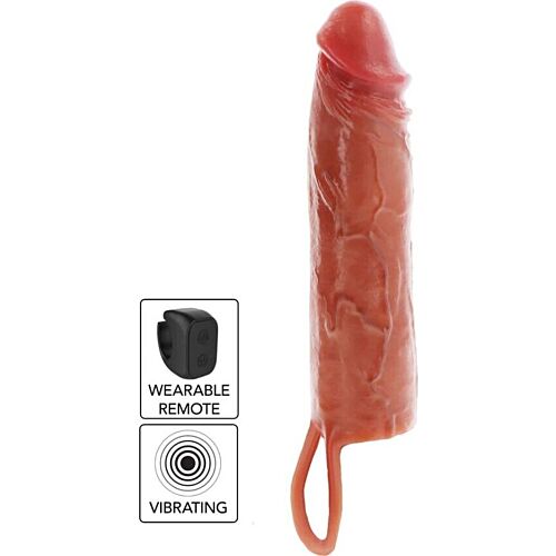 Get Real Få Riktig Fuktad Hud Silikons Vibrerande Penis Hylsa 20 cm