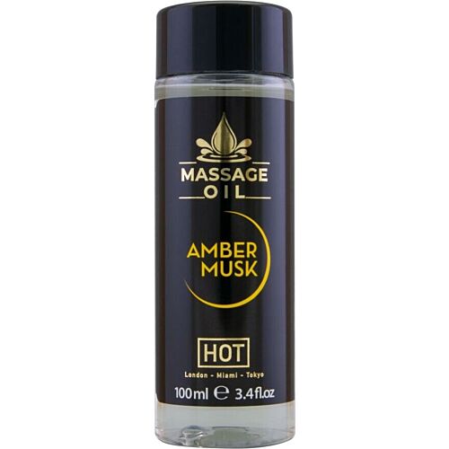 Massageolja HOT Amber & Musk 100ml för lyxig avkoppling