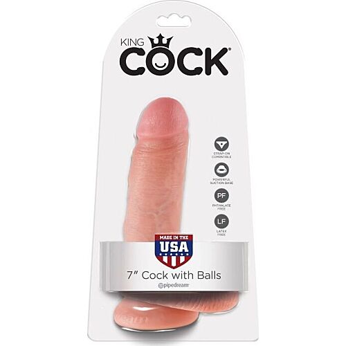 Dildo King Cock 7" with Realistic Feel and Suction Base