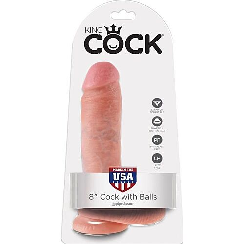 Dildo King Cock 20 cm Naturlig med Realistisk Känsla