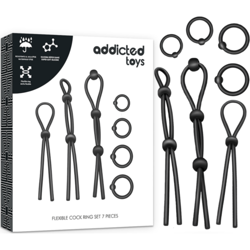 Penisring Set Addicted Toys 7 Flexibla Silikonringar