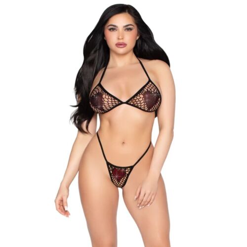 Top och G-string Leg Avenue 86147 med mönster