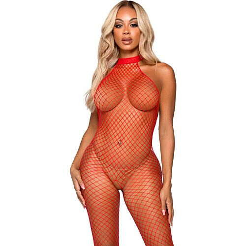 Bodystocking Leg Avenue Le Frivole Racer Neck Rygglös