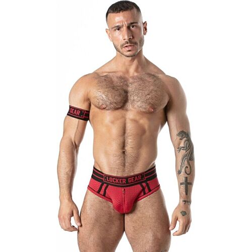 Jockbrief LOCKER GEAR SPORT MESH JOCK BRIEF Röd L