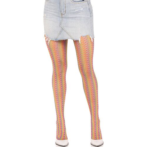 Flerfärgade virkade strumpor från Leg Avenue