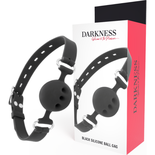 BDSM Gag Darkness Bondage med Läderremmar