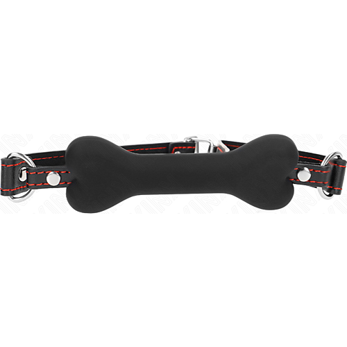 Gag KINK Black Bone 12 cm med justerbara remmar