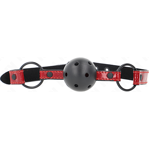 Ball Gag KINK Shiny Leatherette 4.5 cm för Komfort