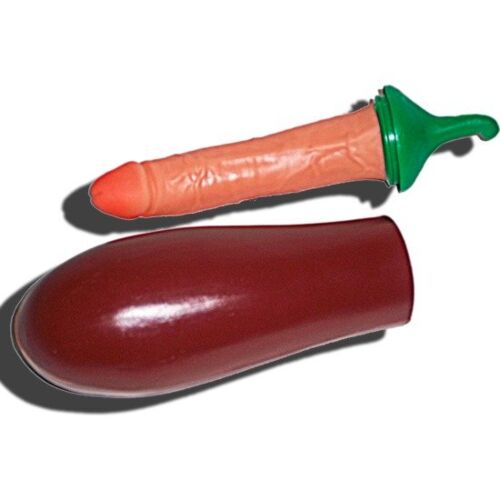 Skojig sexleksak Diablo Picante Penis Aubergine med överraskning