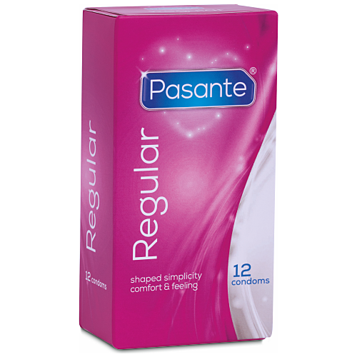 Pasante Regular Kondomer 12-pack - Naturlig avsmalnande form