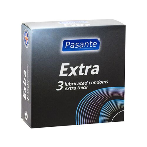 Pasante Extra Tjocka Kondomer - 3-Pack med Glidmedel