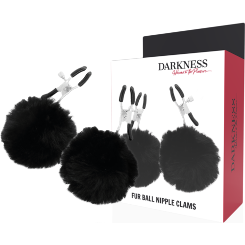 Brostvartsklämmor Darkness Sensations med Pom Poms