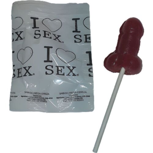Diablo Picante Penisformad Lollipop med Jordgubb och Körsbär