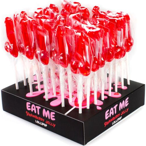 Paket med 40 penisklubbor jordgubbe Secret Play med display