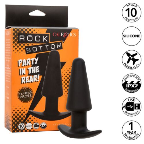 Calexotics Rock Bottom Avsmalnande Analplugg med 10 vibrationer